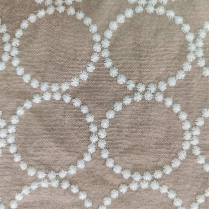 Embroidered Linen Cotton Fabric, Heavy 14oz, 47 in Wide - Light Khaki
