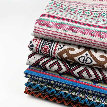 Ethnic Style Tablecloth Fabric, Linen-look Cloth for Dining & Home Decor