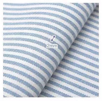 Korean Cotton Check Fabric for Tablecloths, Curtains & Picnic - Fine Stripe