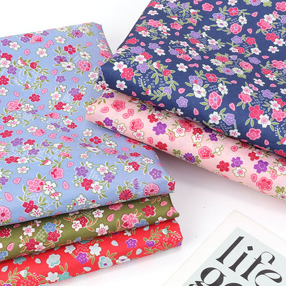 Small Floral Polyester Fabric, Tiny Print Cloth for Bags & Table Linens