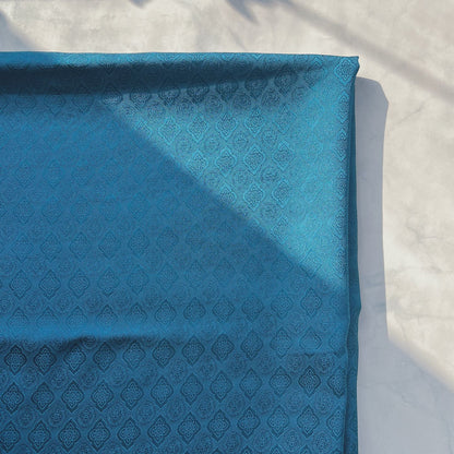 Rayon Polka Jacquard Fabric, for Hanfu & Dresses - Turquoise Blue