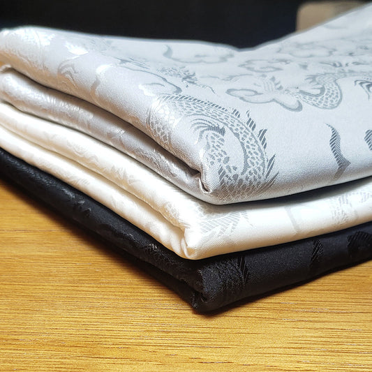 Dragon Brocade Satin Fabric By The Yard | 4 Colors, 59" Wide for Gowns & Costumes