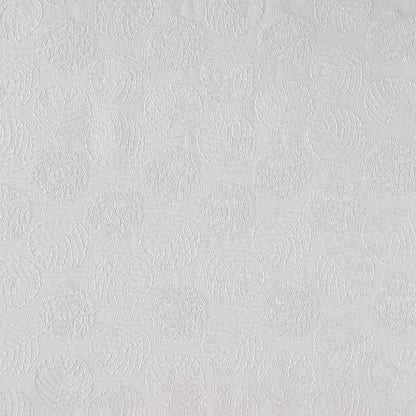 Ramie Cotton Leaf Embroidery Fabric, 47 in Wide - White Leaf on White