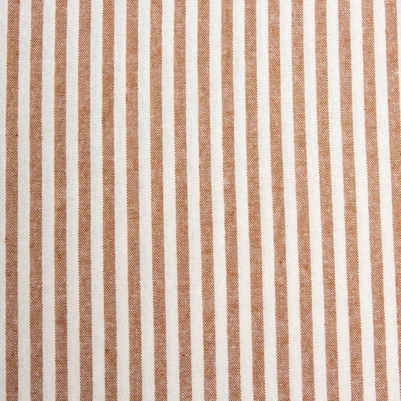 Washed Stripe Woven Cotton Fabric, Fine Stripes for Shirts & Crafts - Coffee 15