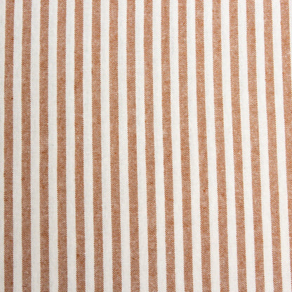 Washed Stripe Woven Cotton Fabric, Fine Stripes for Shirts & Crafts - Coffee 15