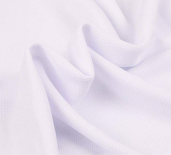 Moisture-Wicking Birdseye Polyester Knit Fabric, 4-Way Stretch - White & Bleached White & Bleached White