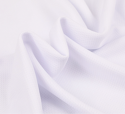 Moisture-Wicking Birdseye Polyester Knit Fabric, 4-Way Stretch - White & Bleached White & Bleached White
