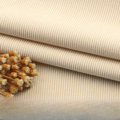 Fine Wale Corduroy Fabric, 16-Wale Solid Cloth for Upholstery & Apparel - Beige