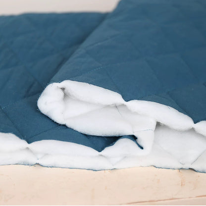 Thick Quilted Padding Fabric, Soft for Linings, 55 in Wide - Peacock Blue