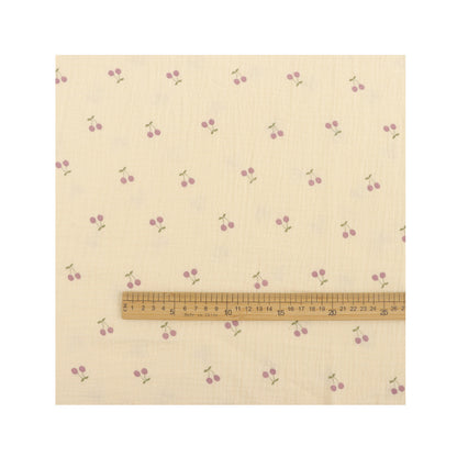Cotton Double Gauze Fabric, Vine & Bear Prints (6)