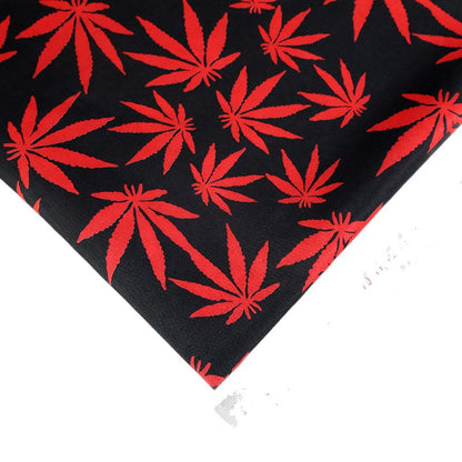 Polyester Maple Leaf Print Fabric, for Bags & Decor