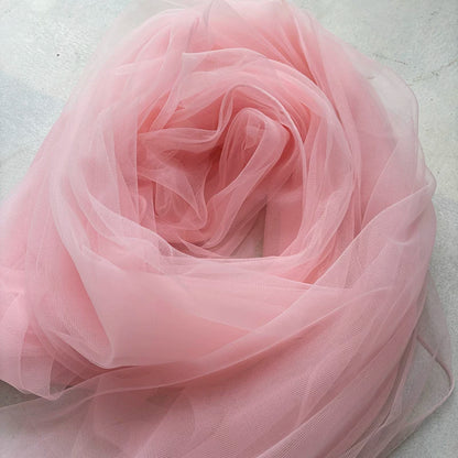 Lightweight Sheer Polyester Tulle Fabric, Soft Netting - Cherry Blossom Pink
