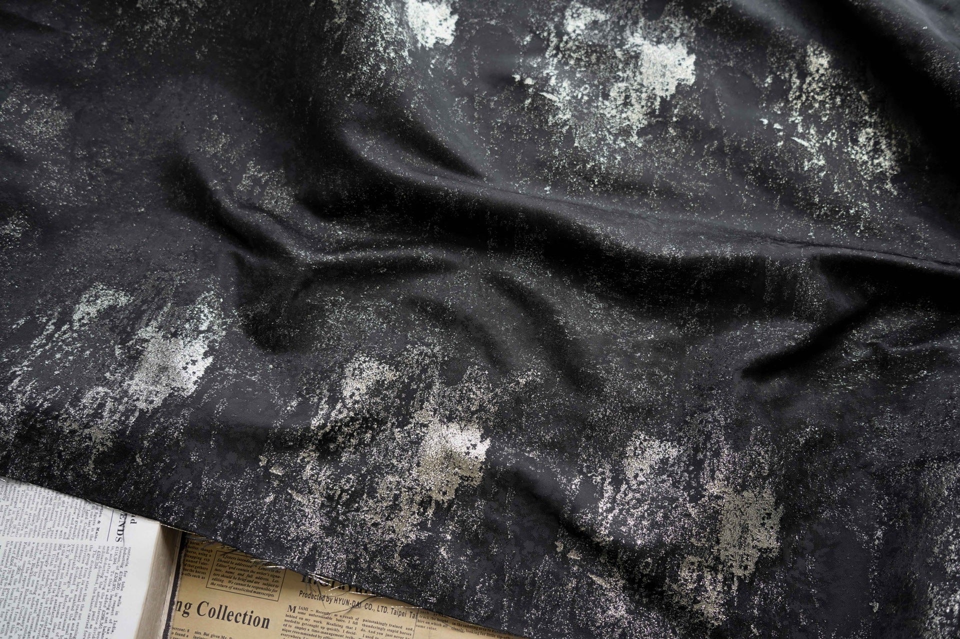 Gold Metallic Yarn Jacquard Fabric - Apparel & Decor by the Yard - Black Gold