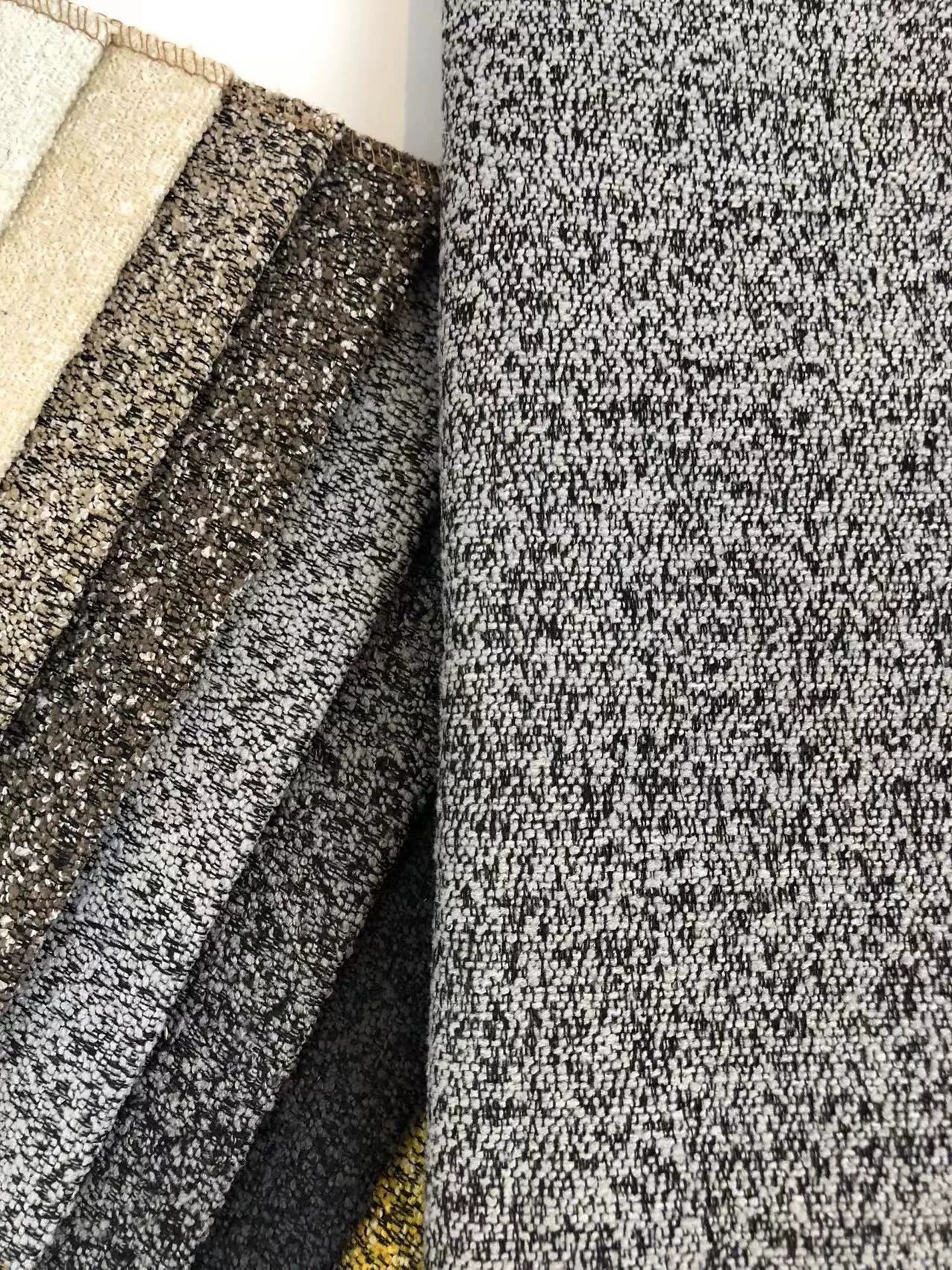 Boucle Loop-Yarn Polyester Fabric, Textured Solid Cloth for Upholstery & DIY - Deep Space Grey
