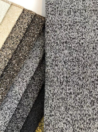 Boucle Loop-Yarn Polyester Fabric, Textured Solid Cloth for Upholstery & DIY - Deep Space Grey