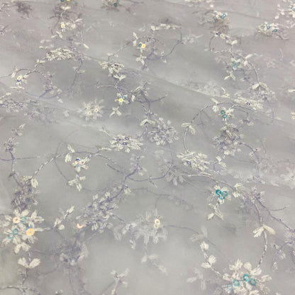 Embroidered Sequin Mesh, Floral, 51 in Wide