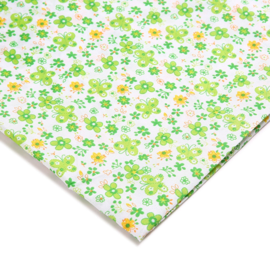 Polyester Butterfly Floral Fabric, for Bags & Picnic Crafts
