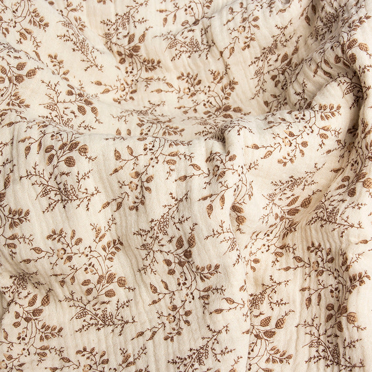 Double Gauze Cotton Fabric - Crinkle Texture Apparel & Craft by the Yard - Hibiscus