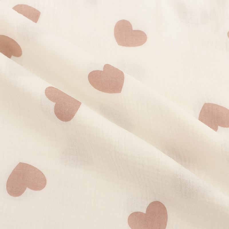 Cotton Double Gauze Fabric, Cat & Heart Prints (6)