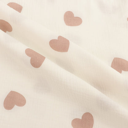 Cotton Double Gauze Fabric, Cat & Heart Prints (6)