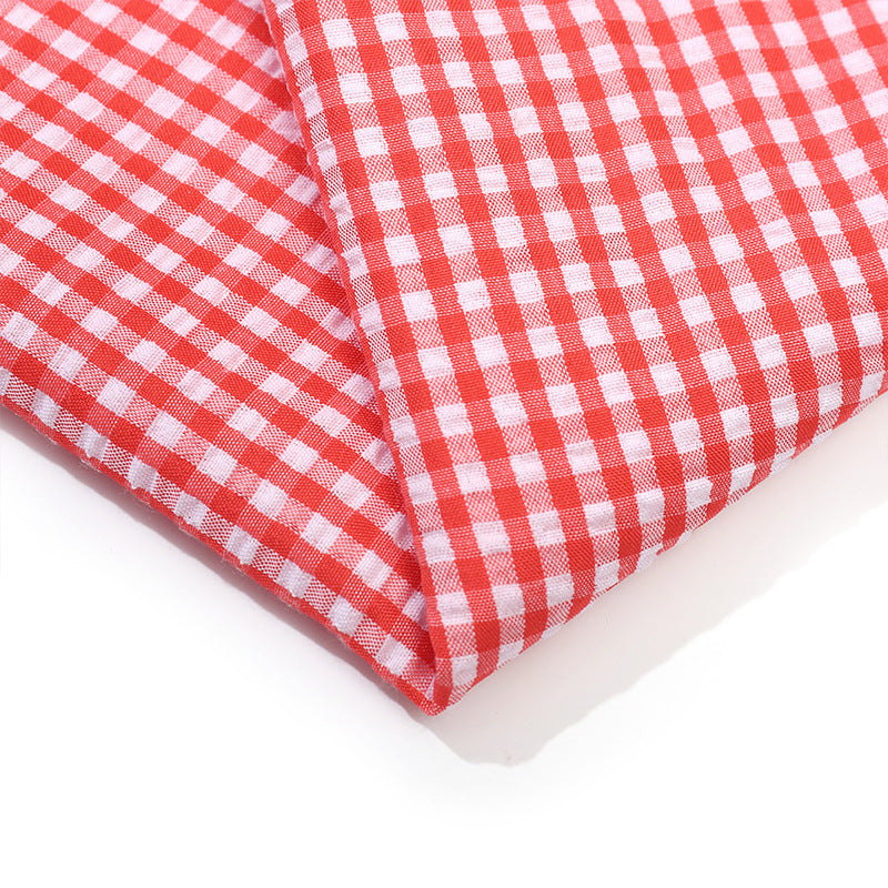 Check Seersucker Fabric By The Yard | 3 Colors, 59" Wide for Shirts & Dresses