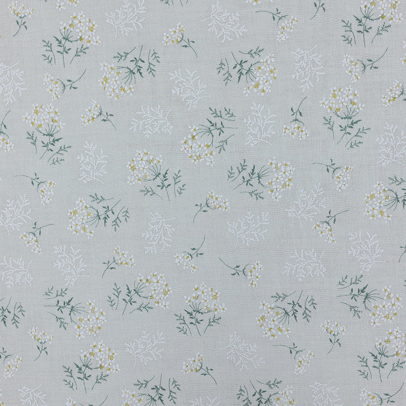 Cotton Double Gauze Fabric, Small Floral & Bow Prints (6) - White Large Flower