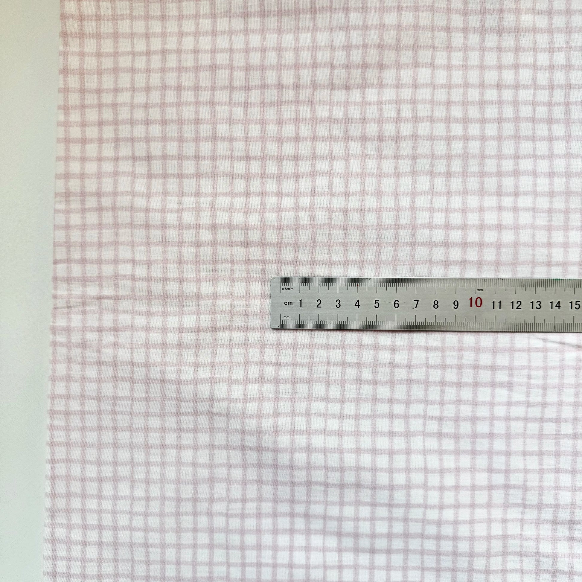 Cotton Print Fabric, Pink Star Polka Plaid, for Homewear, Doll Clothes & Scrunchies - Wave Check