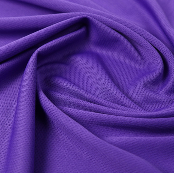 Moisture-Wicking Birdseye Polyester Knit Fabric, 4-Way Stretch - Purple