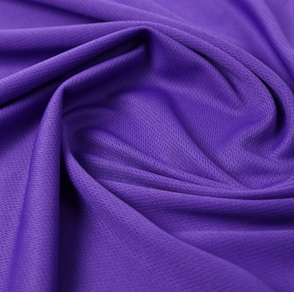 Moisture-Wicking Birdseye Polyester Knit Fabric, 4-Way Stretch - Purple