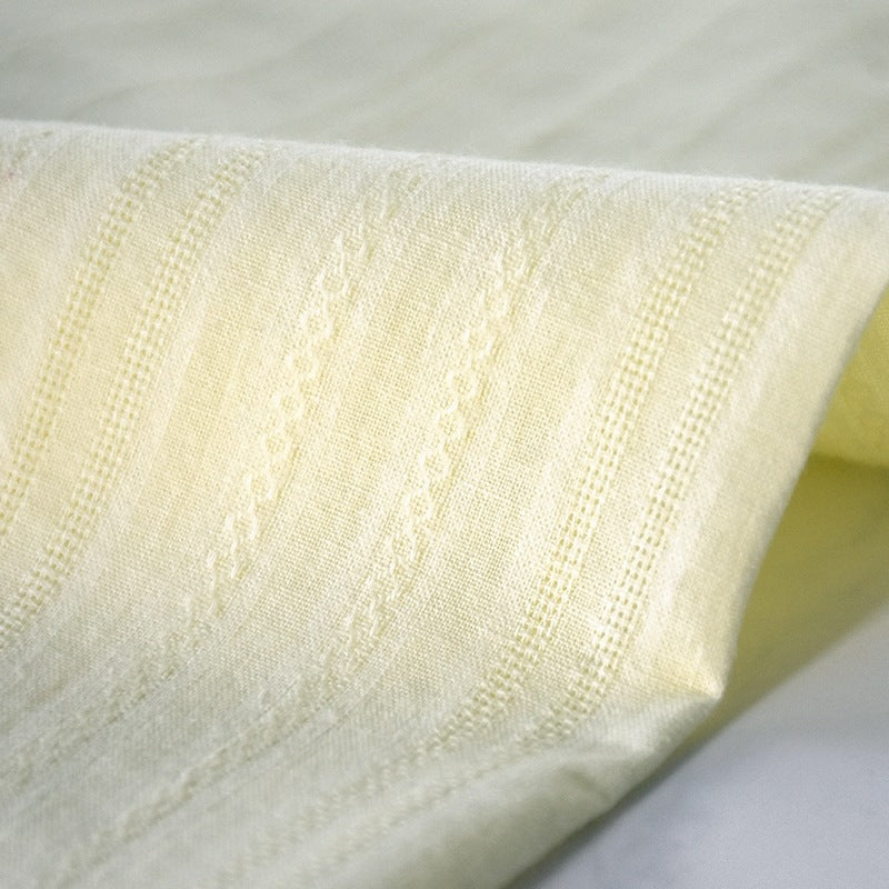Cotton Jacquard Embroidery Fabric, Palace Floral for Dresses - Light Yellow Pattern A
