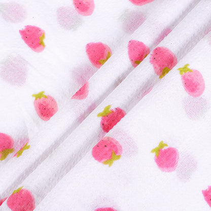 Strawberry Print Gauze Fabric By The Yard | 1 Color, 59" Wide for Hair Accessories & Pet Mats