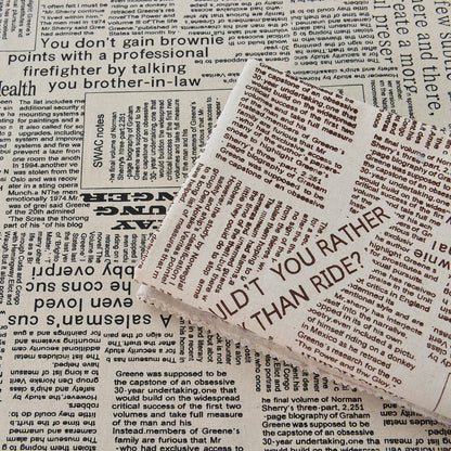 Vintage Newspaper Printed Cotton Fabric - Craft Table Linen by the Yard