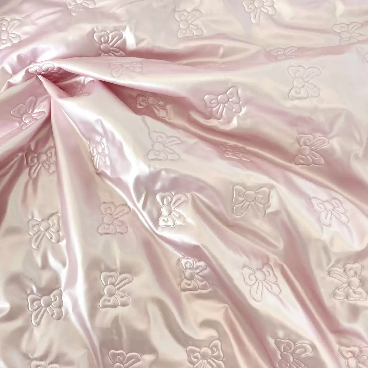Quilted Padded Fabric, Heart & Bow for Apparel, 51 in Wide