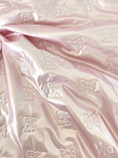 Quilted Padded Fabric, Heart & Bow for Apparel, 51 in Wide