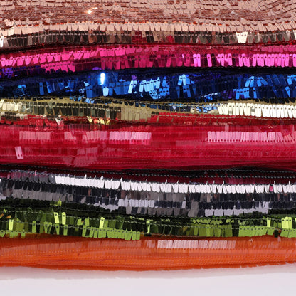Sequin Embroidery Fabric By The Yard | 15 Colors, 49" Wide for Christmas Craft & Accessories