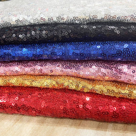 Sequin Embroidery Fabric, Trailing Floral, 51 in Wide