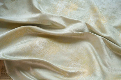 Gold Metallic Yarn Jacquard Fabric - Apparel & Decor by the Yard - Light Green