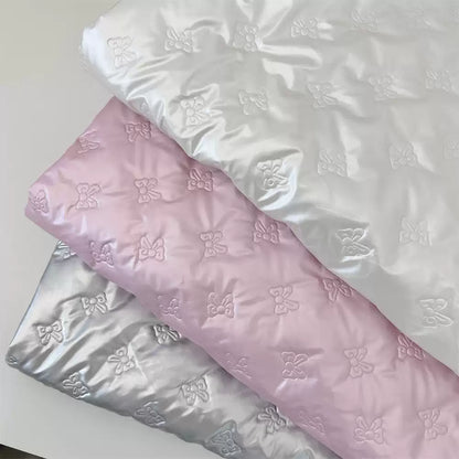 Quilted PU Leather Bow Fabric, for Bags & Vests