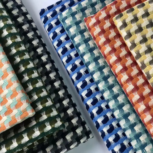Houndstooth Polyester Fabric, Classic Check Cloth for Sofa & DIY