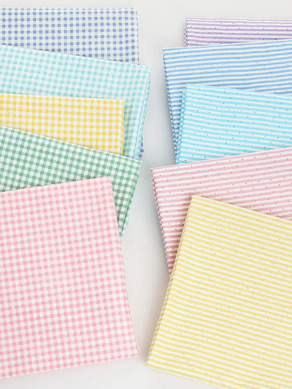 Cotton Fabric, Plaid Stripe & Polka Prints, for Bedding, Tablecloths & Garments