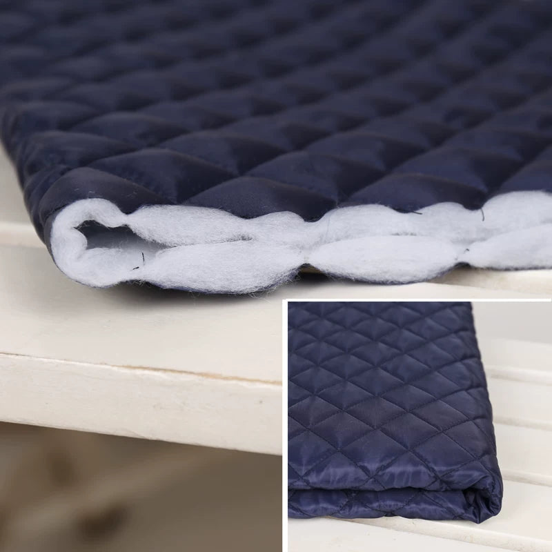 Thick Quilted Padding Fabric, Soft for Linings, 55 in Wide - Navy Blue