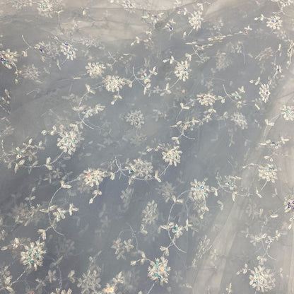 Embroidered Sequin Mesh, Floral, 51 in Wide