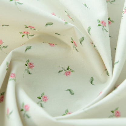 Floral Poplin Cotton Fabric - Shirt & Dress by the Yard - Flowing Cloud Dew