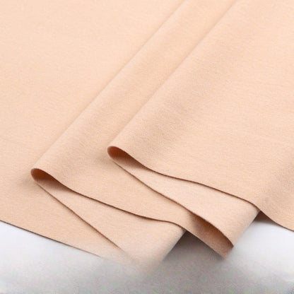 Double-Brushed Stretch Knit Fabric, Warm Cationic Polyester for Thermal Wear - Beige