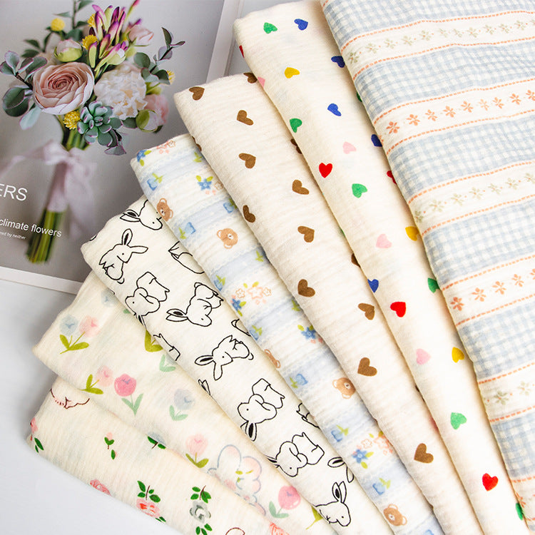 Double Gauze Cotton Fabric - Crinkle Texture Apparel & Craft by the Yard