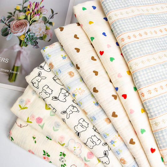 Double Gauze Cotton Fabric - Crinkle Texture Apparel & Craft by the Yard