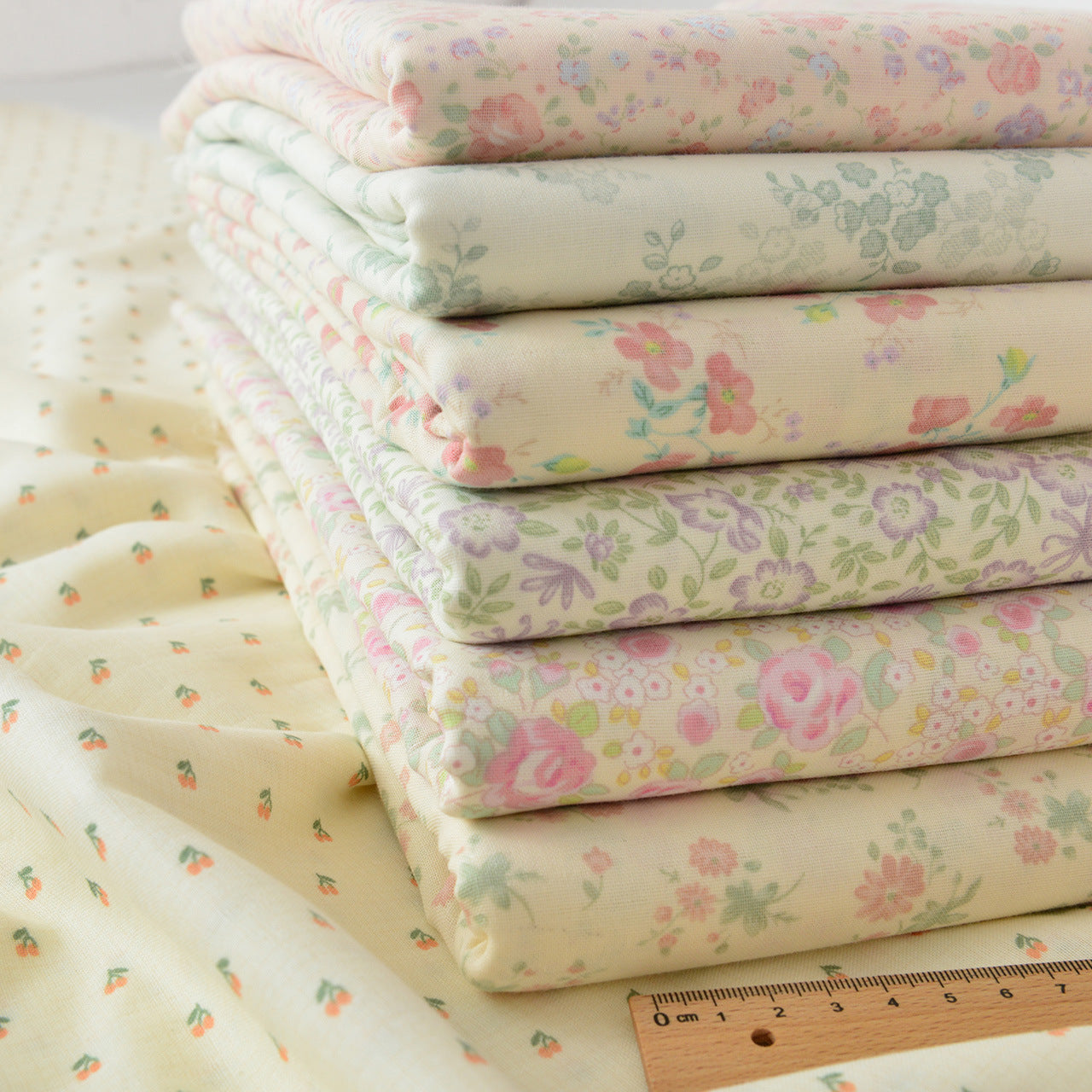 Floral Double Gauze Cotton Fabric - Home Decor & Apparel by the Yard