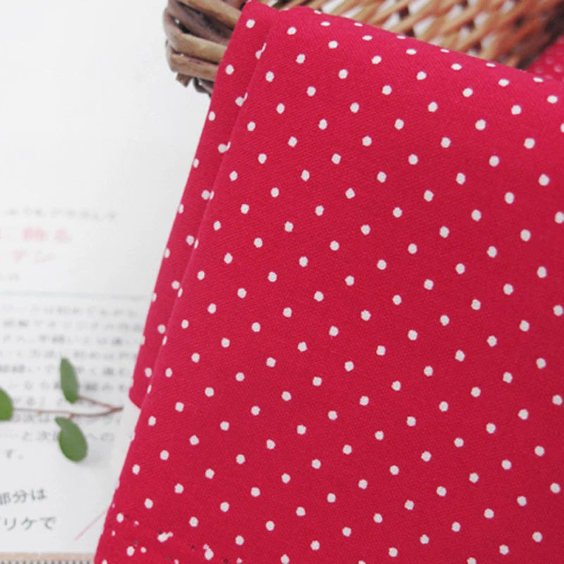 Heavyweight Cotton Check Fabric, for Curtains & Cushions - Polka Dot