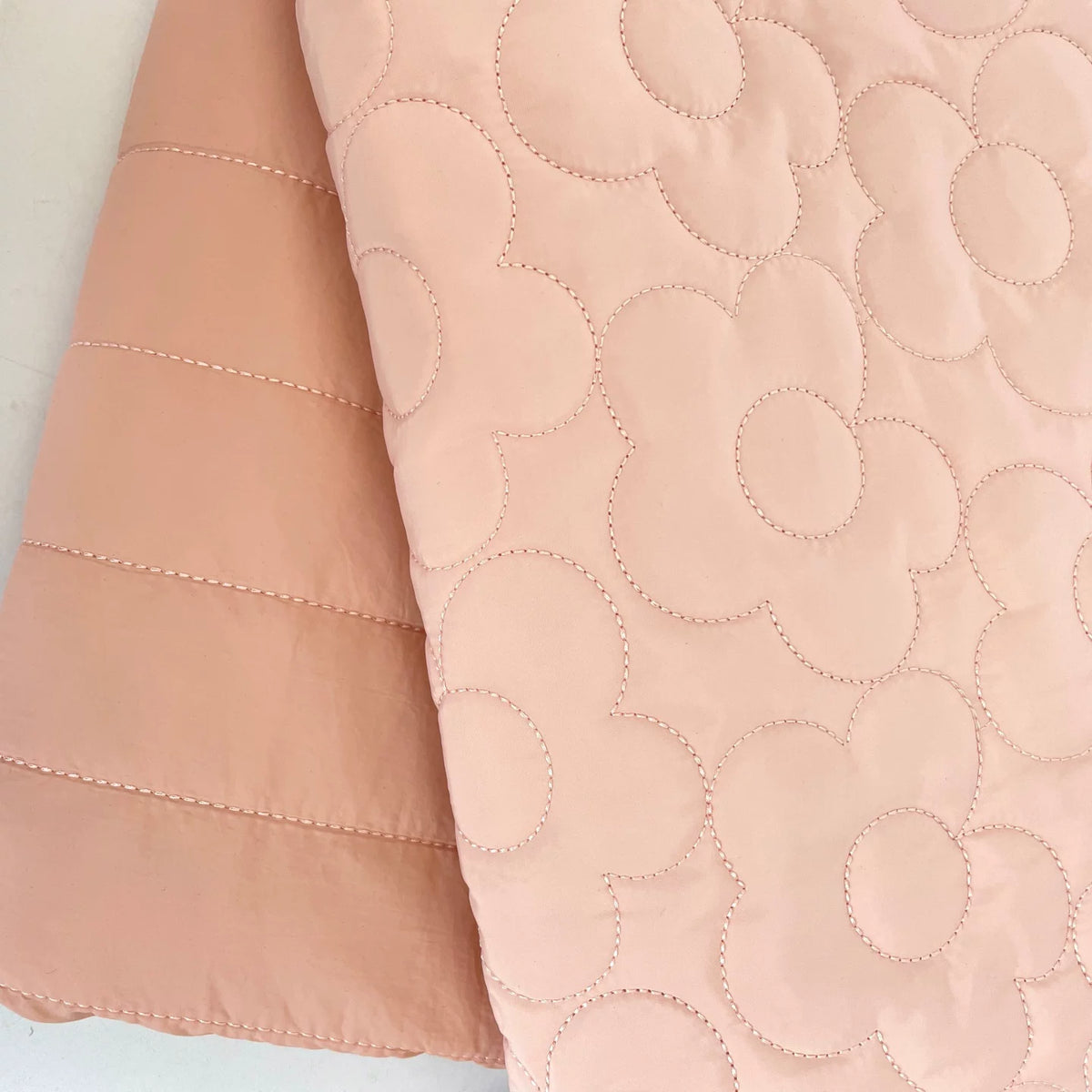 Quilted Padded Fabric, Heart & Bow for Apparel, 51 in Wide - Pink Floral