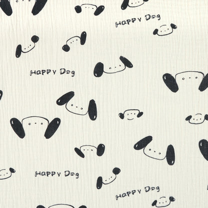 Double Gauze Cotton Fabric - Crinkle Texture Apparel & Craft by the Yard - Long Ear Dog Head